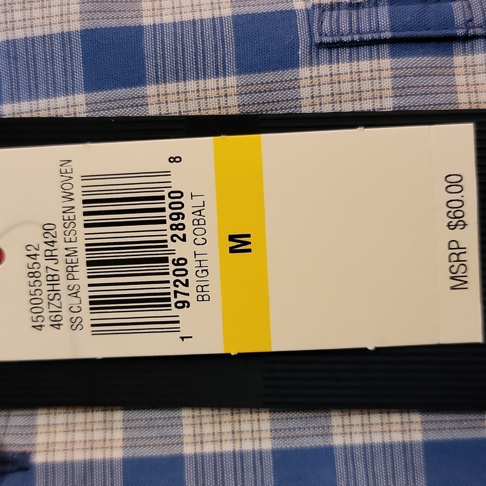 Izod Blue and White Casual Button Down Shirt - Picture 2 of 4
